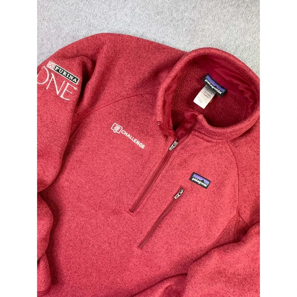Patagonia Better Sweater Red 1/4 Zip Fleece Jacket Pullover Mens Size Small LOGO